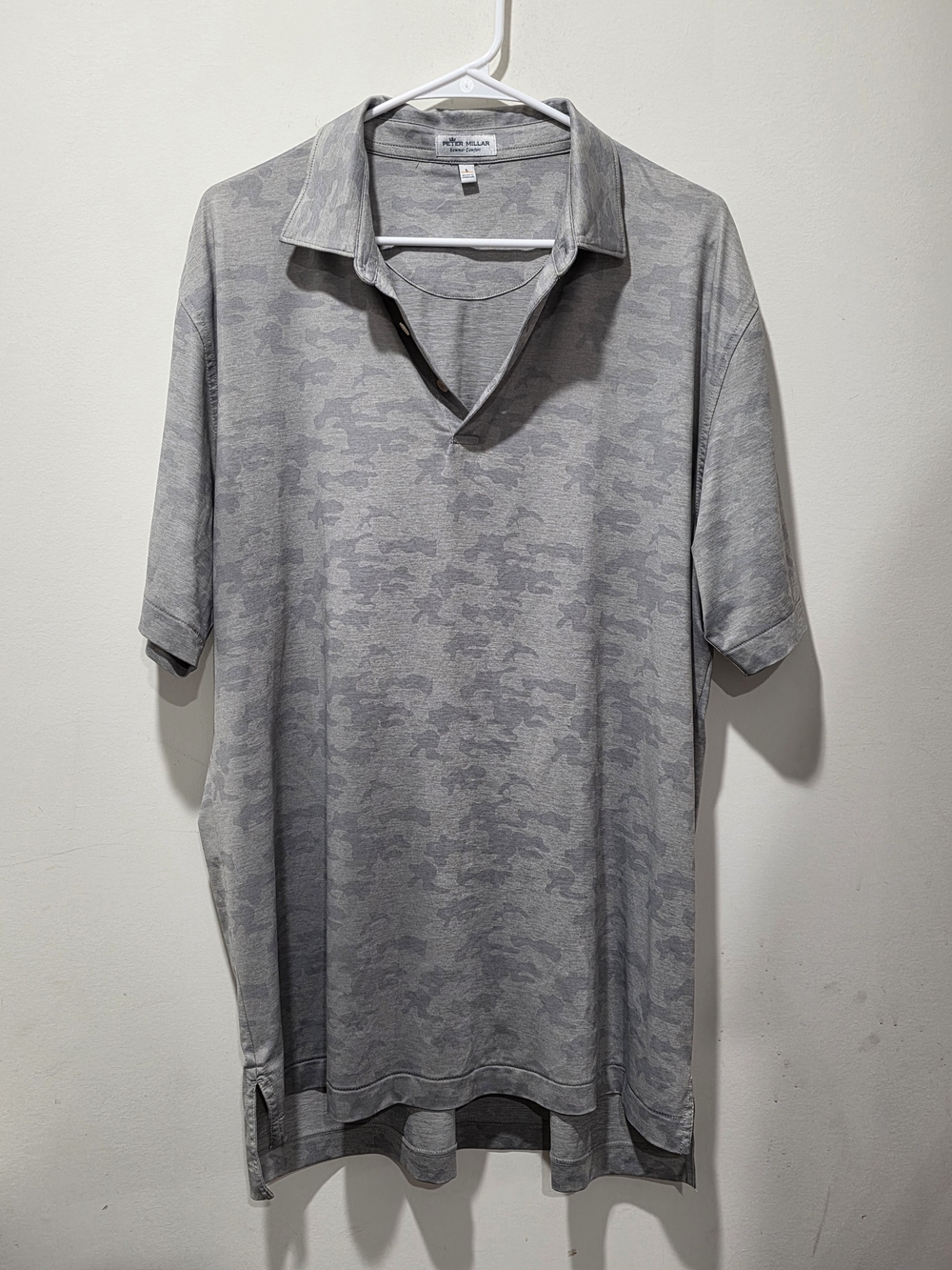 Peter Millar Gray Camo Short-Sleeve Polo